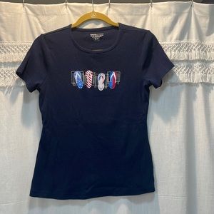 Patriotic Navy T-shirt, size small 100% cotton.